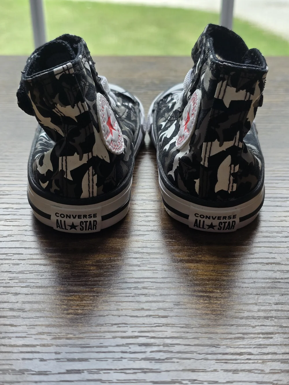 Converse Baby/Toddler Black & White High-Top Sneakers with Red Star Patch